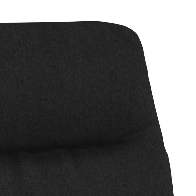 Relaxfauteuil – Relaxstoel – Zwarte Stoel – Loungefauteuil – Comfortabele Fauteuil – Zwart – 100% Polyester Stof – Massief Rubberhout Frame