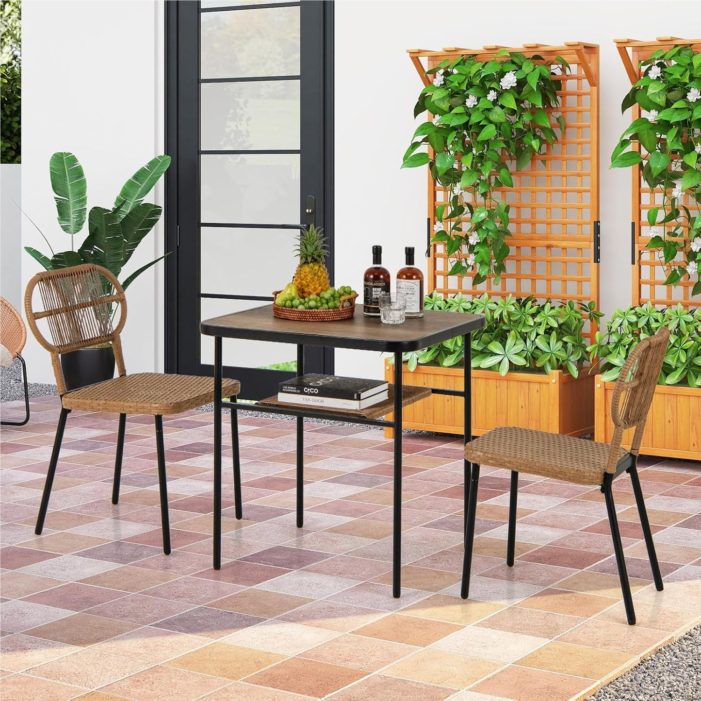 Tuinset – Tuinmeubelset – Balkonset – Bistroset – Loungeset – Compact Rattan Design – Inclusief Opbergvak