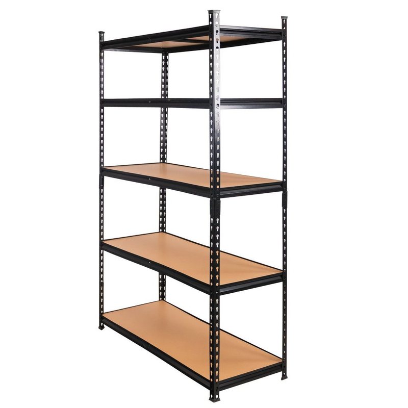 Mega-M Pro Loft Storage Shelf, H-180 cm, L-120 cm, D-45 cm, 5 MDF Shelves (6.2 mm), 275 kg Capacity, Black, N