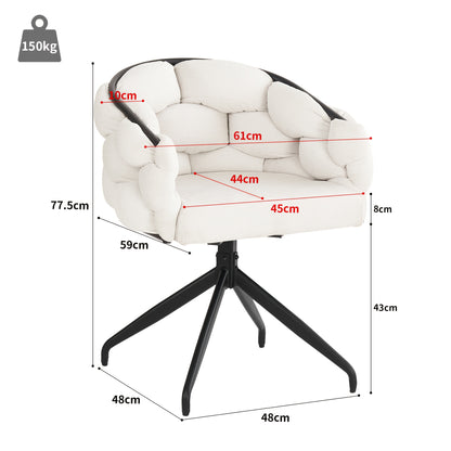 Luxury Velvet Chair (set Of 2), Swivel Chair, 360° Swivel, Living Room Chair, Dining Room Chair, Makeup Chair, Modern Stylish Chair, Dining Room Chair with Backrest, Ergonomic Chair, Bubble Chair, Beige, Furniture for Home,