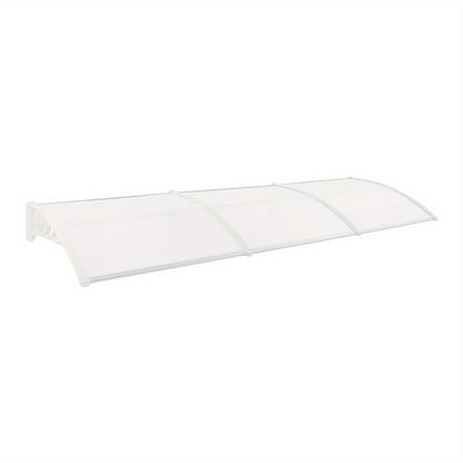 Boogluifel – Luifel – Dakoverkapping – Overkapping – Zonnewering – Transparant – Wit Aluminium Frame – 90x300 cm – Weerbestendig – Eenvoudige Montage