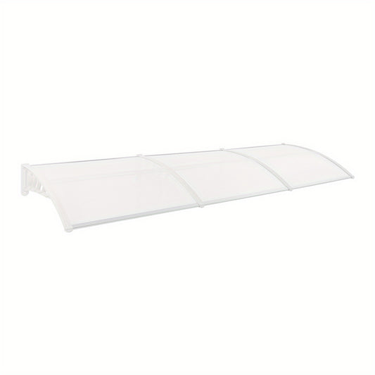 Boogluifel – Luifel – Dakoverkapping – Overkapping – Zonnewering – Transparant – Wit Aluminium Frame – 90x300 cm – Weerbestendig – Eenvoudige Montage