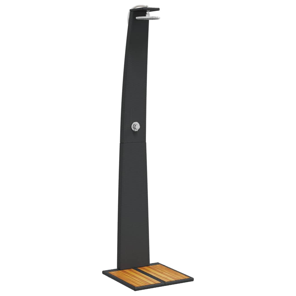 Buitendouche – Tuindouche – Campingdouche – Zonnedouche – Solar Douche – PE-Rattan Materiaal – Verstelbare Hoofdhoogte – Zwart