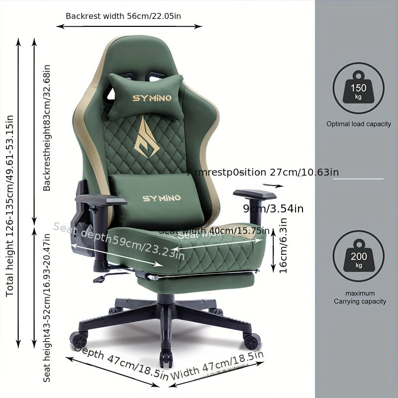 Gamingstoel – Bureaustoel – Computerstoel – Werkstoel – Gamestoel – Ergonomisch Met Memory Foam Zitting – Verstelbare Armleuningen Grijs