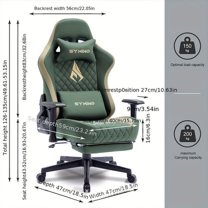 Gamingstoel – Bureaustoel – Computerstoel – Werkstoel – Gamestoel – Ergonomisch Met Memory Foam Zitting – Verstelbare Armleuningen Grijs