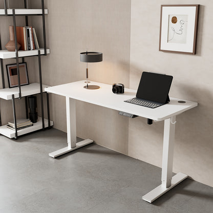 White Modular Height Adjustable Desk, Electric Adjustment, Height Memory Function, Ultra-Sturdy Steel Frame, Suitable for Office And Home