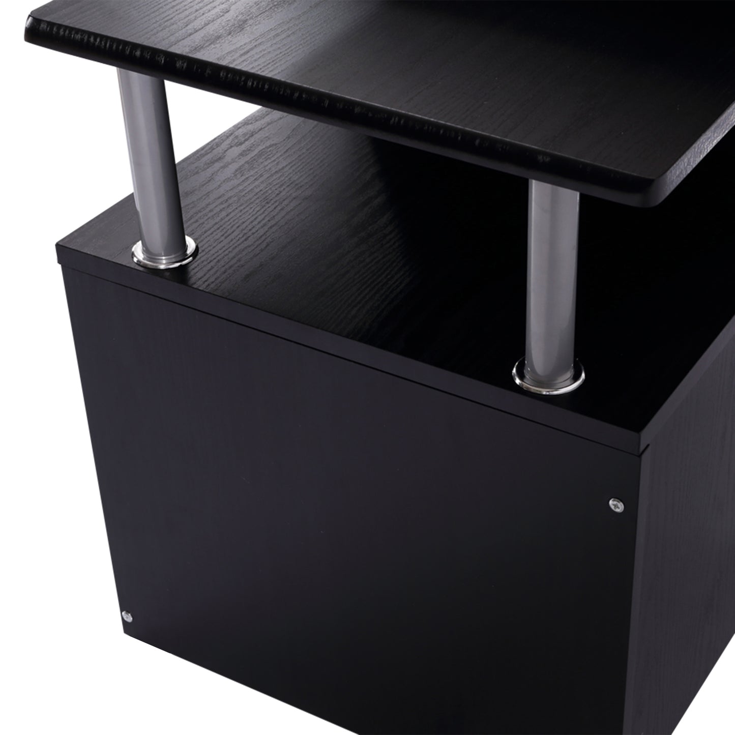 Computerbureau – Werkplek – Bureaustoel – Study Desk – Thuiswerkkantoor – Compact 152x60x88 cm – Stevig MDF en Metaal