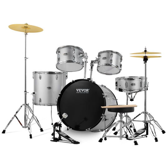 Drumstel – Drumset – Elektrisch Drumstel – E-Drum – Percussie Set – 5-delig Compleet – 22 Inch Bass Drum – Verstelbare Kruk