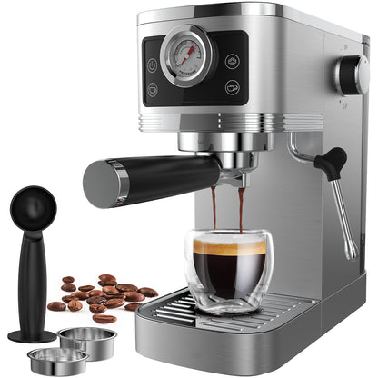 Espressomachine – Koffiezetter – Espressoapparaat – Cappuccinomachine – Melkopschuimer – 20-Bar Italiaanse Pomp – Roestvrij Stalen Behuizing 1,3L Reservoir