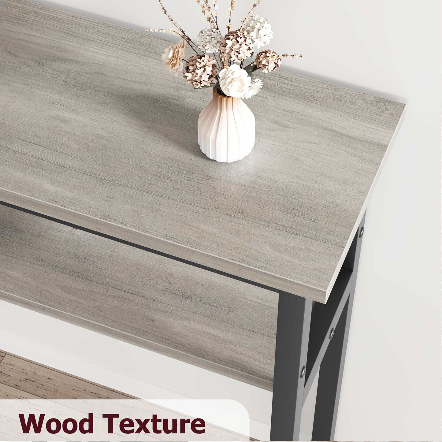 Sidetable – Consoletafel – Wandtafel – Haltafel – Bijzettafel – Industrieel Design – Extra Lang 180 cm – Met Metaal Frame & MDF Planken