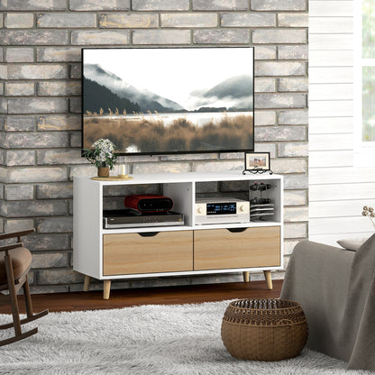Tv-kast – Tv-meubel – Tv-dressoir – Mediameubel – Wandmeubel – Wit Hout – Compact Formaat – Veel Opbergruimte