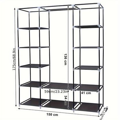 Kledingkast – Garderobekast – Stoffen Kast – Opbergkast – Garderobekast Systeem – 150x45x175 cm – Modulair & Stapelbaar – Lichtgewicht & Duurzaam