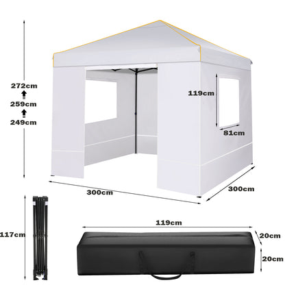 Zonneluifel – Schaduwdoek – Luifel – Zonnescherm – 3x3 Meter – Lichtgewicht – Pop-Up Systeem