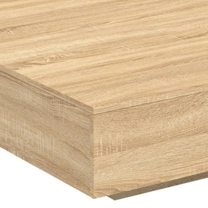 Salontafel – Koffietafel – Woonkamertafel – Bijzettafel – Tafel – Sonoma Eiken – MDF Hardhout Afwerking – 100x100x31 cm