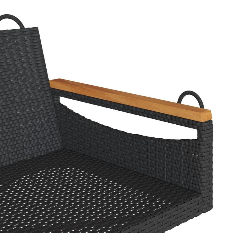 Tuinstoel – Loungestoel – Buitenstoel – Patio stoel – Ligstoel – Ergonomische Rugleuning – Extra Lange Zitting 109x62x40 cm – Duurzame Gevlochten Resin Constructie – Schommelfunctie – Weerbestendig – Met Metalen Kettingen