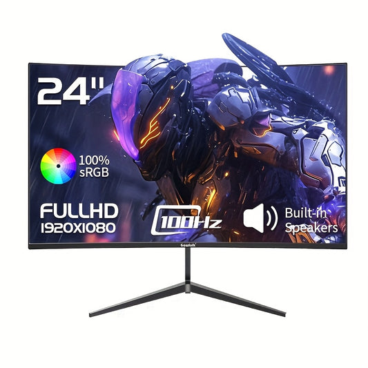 24 inch Curved Monitor – Gaming Monitor – PC Scherm – Beeldscherm – Computer Monitor – 100Hz Verversingssnelheid – Full HD 1080p Resolutie