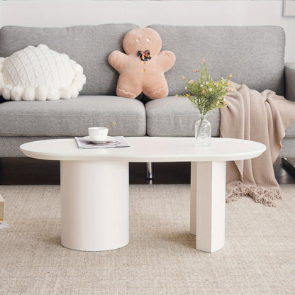 Witte Salontafel – Bijzettafel – Koffietafel – Tafel – Modern Meubel – Onregelmatig Ontwerp – 100 cm Lang MDF