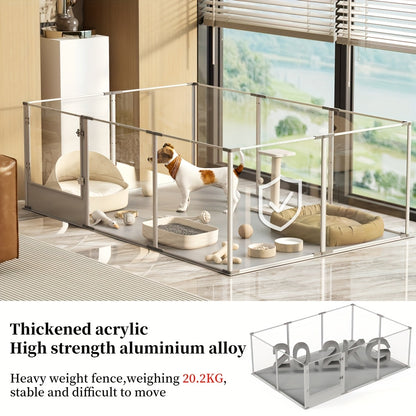 Speelren Acryl – Huisdierenren – Puppyren – Konijnenren – Caviaren – 180x120x61 CM – Krasbestendig & Waterdichte Mat