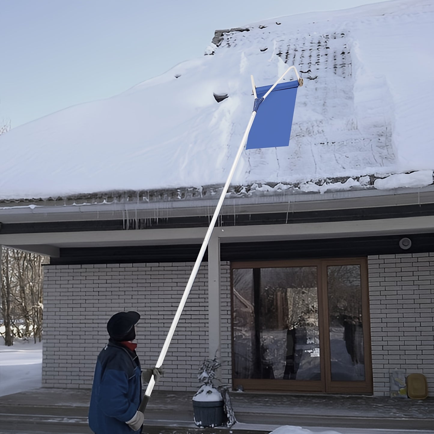 Sneeuwschuiver – Sneeuwruimer – Sneeuwschep – Dakschuiver – Verstelbare Aluminium Steel – Lichtgewicht Met Wielen – Krasvrij – 1,8-6,6 m Extreem Stevig – Weerbestendig Oxford Doek – Temperatuurbestendig Tot -30°C