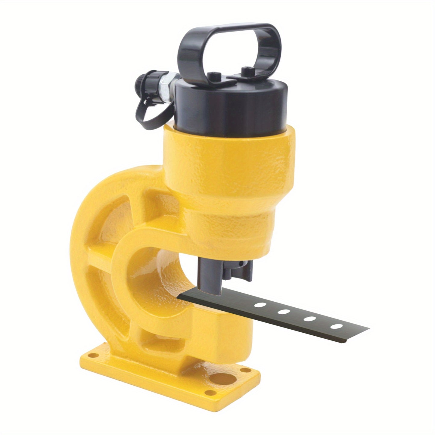 Hydraulische Pers – Handmatige Ponsmachine – Werkplaatspers – Metaalpunssmachine – Industrieel Ponsgereedschap – 31 Ton Kracht – Brede Mondopening 34,5 cm – Heavy-Duty Stalen Behuizing – Duurzaam Geel Staal