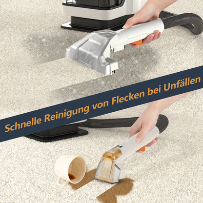 Tapijtreiniger – Handstofzuiger – Vlekverwijderaar – Meubelreiniger – Auto Stofzuiger – Krachtige 750W Motor – Max 15KPa Zuigkracht – Met Snoer – Lichtgewicht & Draagbaar – Grote Watertank