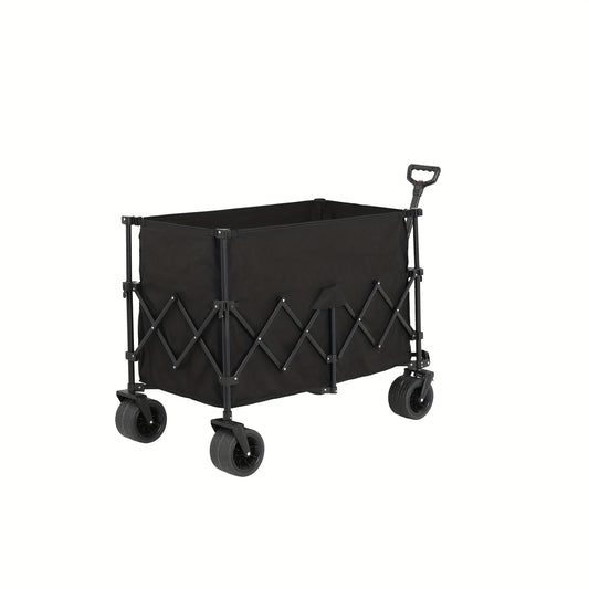 Bolderkar – Bolderwagen – Strandkar – Trekkar – Plooibare Bolderkar – Zwart – 300L Laadvermogen – Opvouwbaar Met Grote All-Terrain Wielen