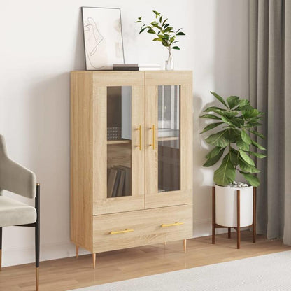 Simple Sideboard, Spacious Storage Cabinet with Display Shelf, Suitable for Kitchen, Living Room, Stylish Furniture, Offers Additional Storage Space and Home Decor, Ensures Safety. Tall Cabinet 69.5x31x115 cm, Treated Wood, S