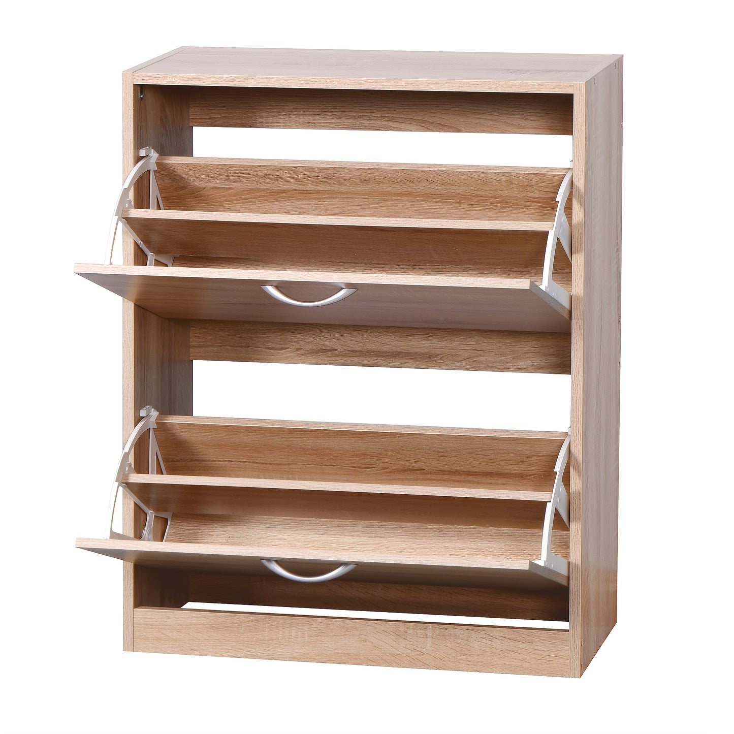 Schoenenkast – Opbergmeubel – Schoenenrek – Halmeubel – Schoenenopberger – Metaal – 2 Klapdeuren – 2 Lagen – Compact Design – Vloermontage