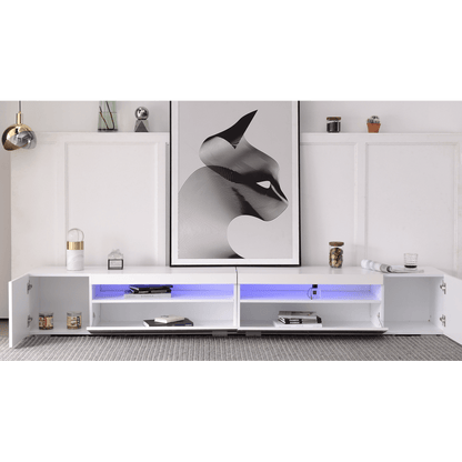Tvmeubel – Tv Kast – Tv Meubel – Tv Dressoir – Tv Wandmeubel – Wit Mat – Modern Design – MDF 240 cm