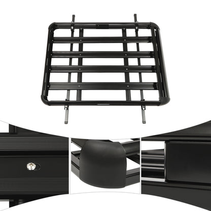 Dakkofferdrager – Dakdrager – Dakraildrager – Autodakdrager – Bagagedrager – Verstelbaar 100-135 cm – Maximaal 150 kg Draagvermogen – Aluminium, IJzer en Kunststof Zwart