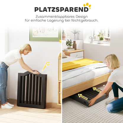 Hondenafscheiding – Hondenhek – Huisdierbarrière – Hondenomheining – Vrijstaande Afzetting – Zwarte Uitvoering – 4 Panelen 208x61 cm – Opvouwbaar en Stevig