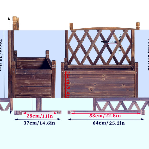 Plantenbak met Klimrek - Schutting - Klimrek - Antieke Stijl - Klein