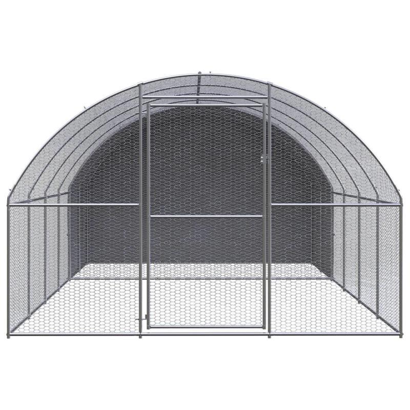 Galvanized Stainless Steel Poulailler dFTextérieur 3x4x2m - Durable Outdoor Pet Habitat with Arched Design, Ventilation Grills & Weather-Resistant Construction for Small Animals, Small Animal Shelter, Ventilated Pet House, S
