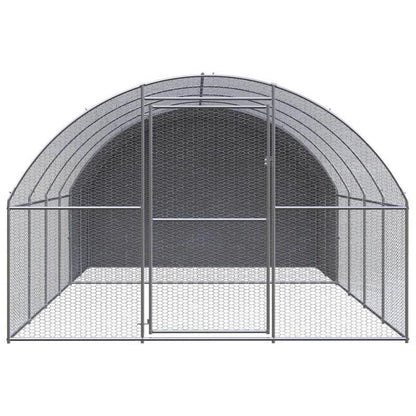 Galvanized Stainless Steel Poulailler dFTextérieur 3x4x2m - Durable Outdoor Pet Habitat with Arched Design, Ventilation Grills & Weather-Resistant Construction for Small Animals, Small Animal Shelter, Ventilated Pet House, S