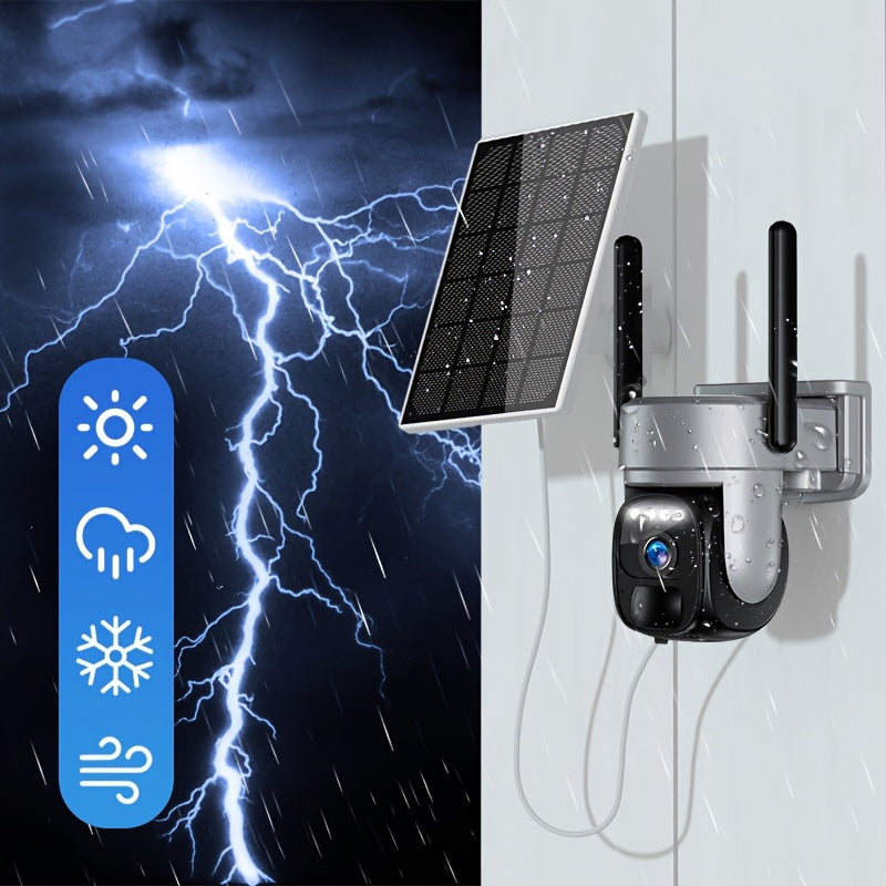 Draadloze Beveiligingscamera – Wifi-Vrije Camera – Buitencamera – Bewegingssensor – 360° Zicht – 8000 mAh Batterij – 1296p HD Nachtvisie