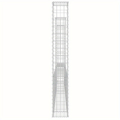 Tuinafscheiding – Tuinscherm – Buitenomheining – Privacy Scherm – Gabion Hek – U-vormig Met 3 IJzeren Palen – Stevig Metalen Materiaal – 260x20x150 cm