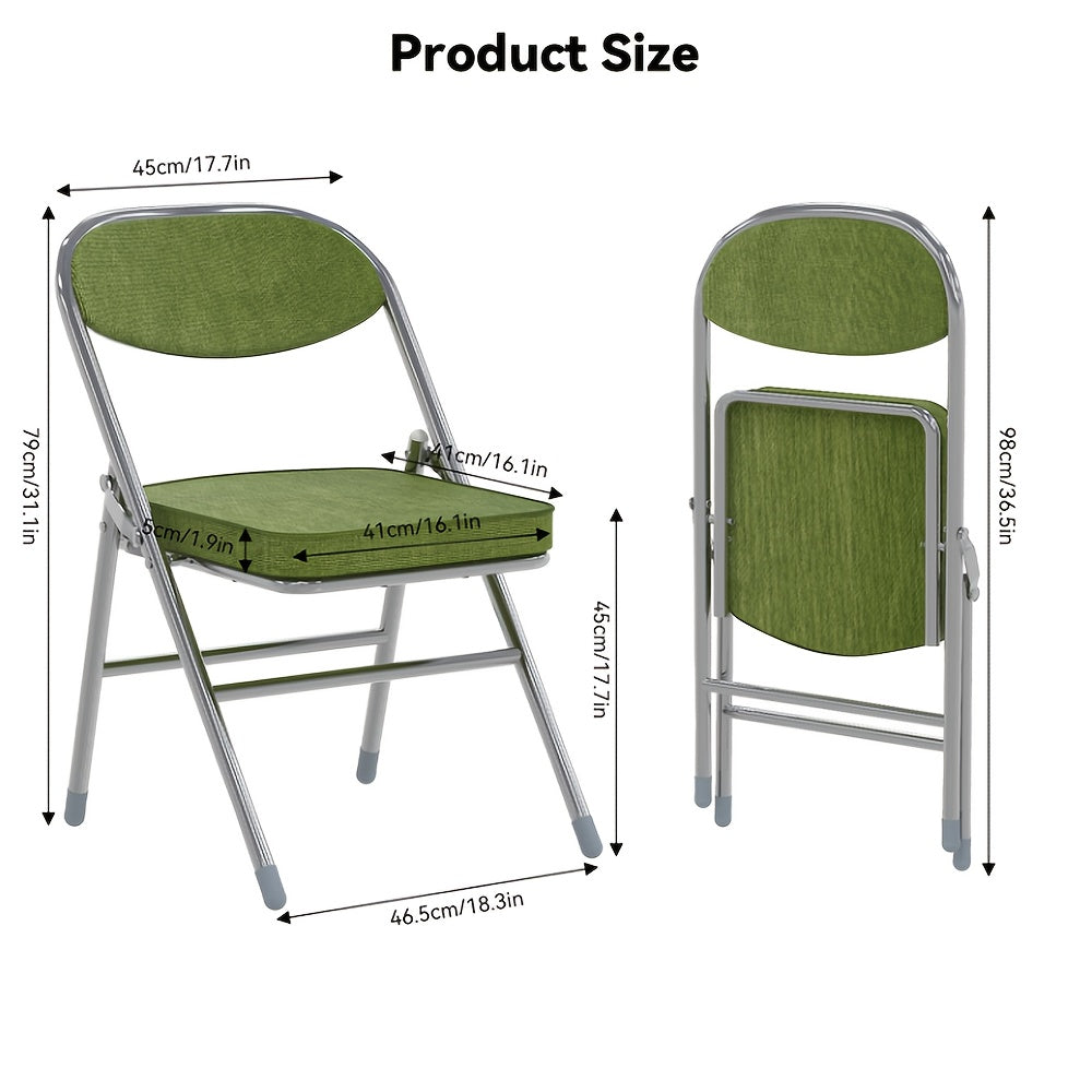 Stoel – Eetkamerstoel – Keukenstoel – Fauteuil – Bureaustoel – Set Van 4 - Groen – Ergonomisch Design – Roestvrijstalen Frame