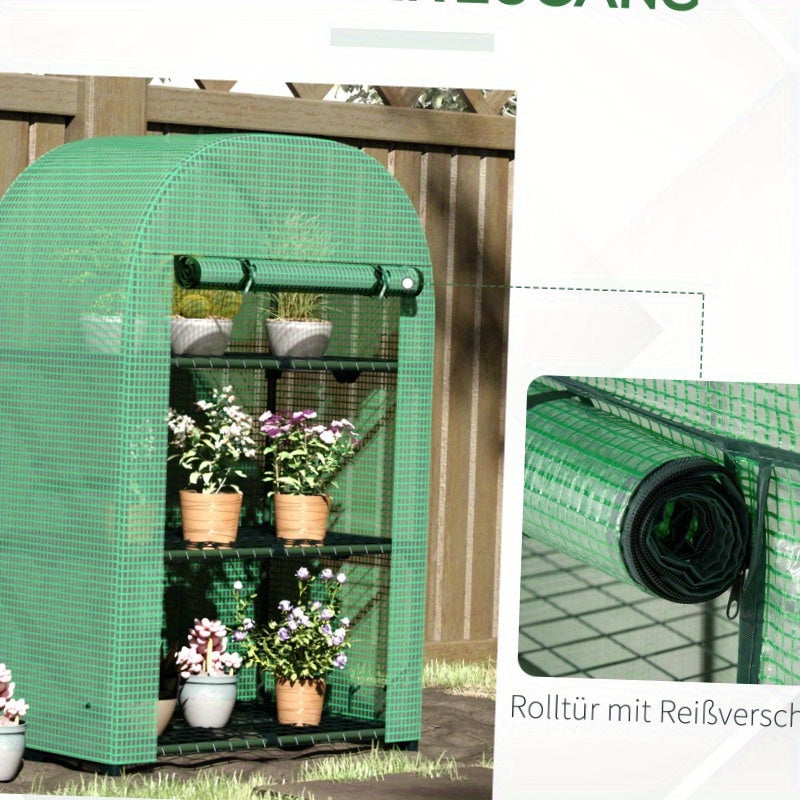 Balkonkas – Kweekkas – Broeikas – Tuinkas – Mini Serre – Metaal Frame – 80x49x120 cm – 3 Ruime Legplanken – Groen