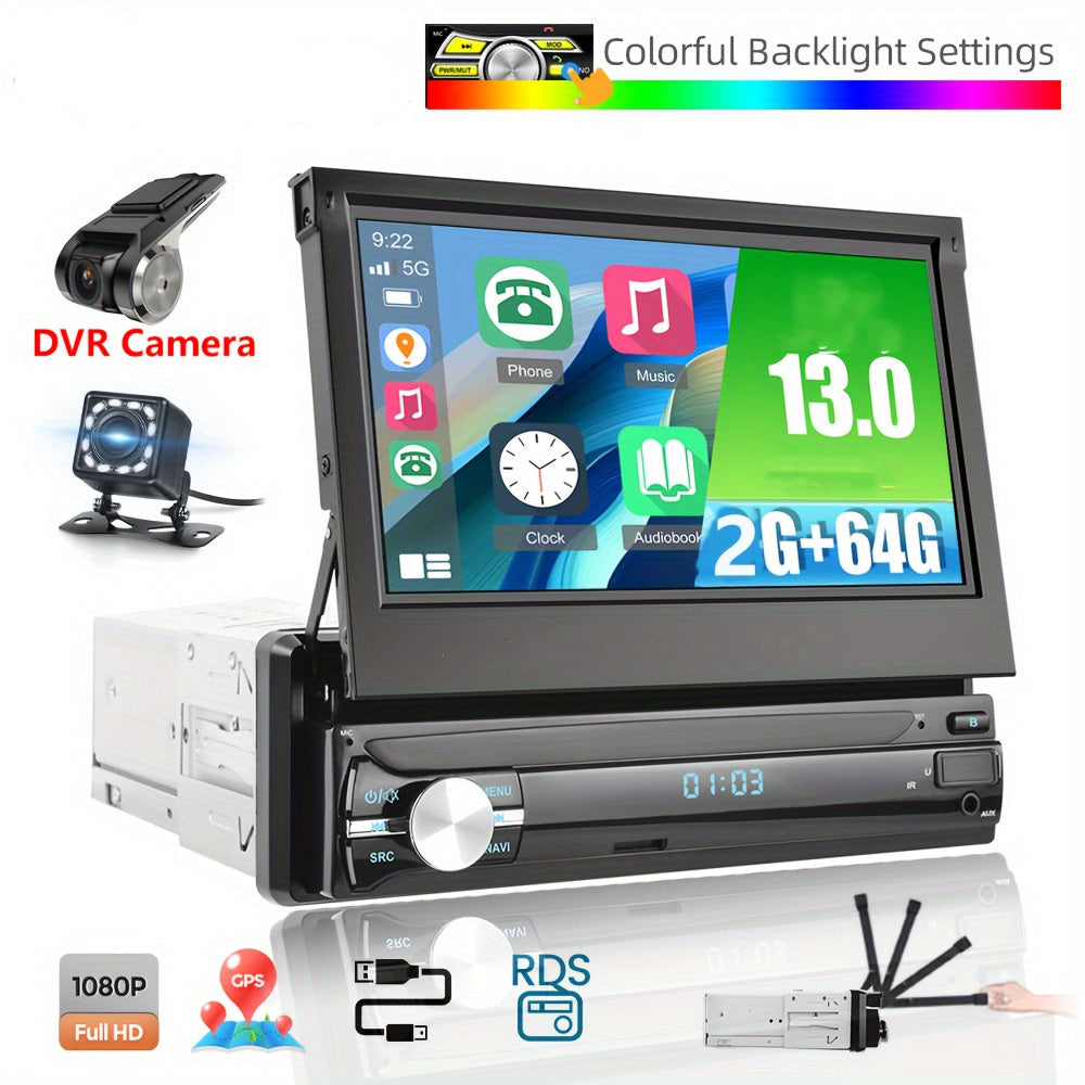 Autoradio – Auto Radio – Multimedia Radio – Wagenradio – Car Audio – Met 7 Inch Touchscreen – Inclusief Achteruitrijcamera & DVR Rijstrecordfunctie