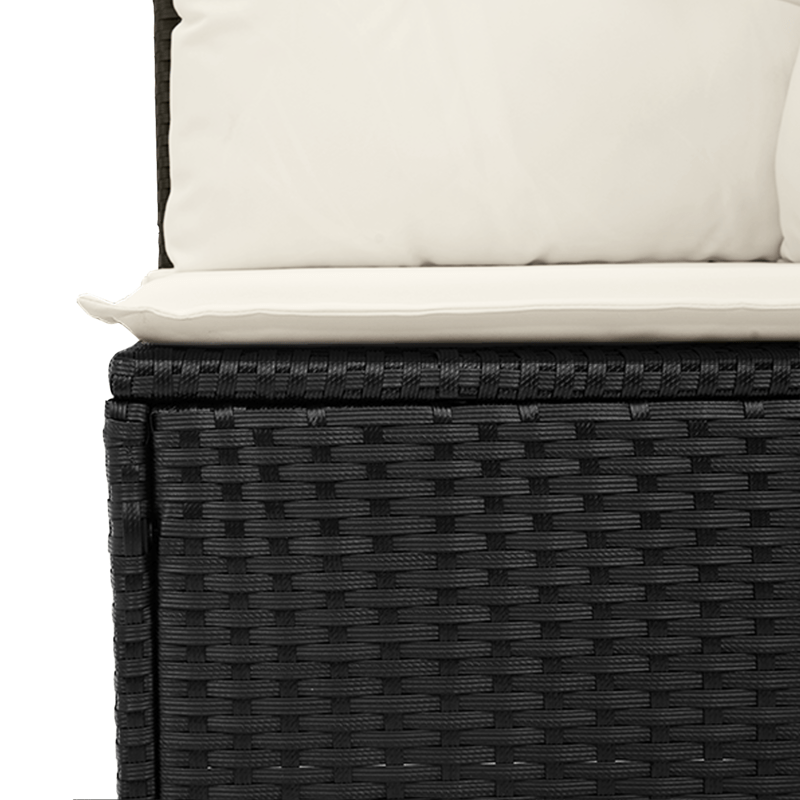 8-delige Hoek Loungeset – Tuinmeubelset – Loungeset Buiten – Poly Rattan Tuinbank – Zwarte Tuinlounge – Weerbestendig Poly Rattan – Inclusief Comfortabele Kussens