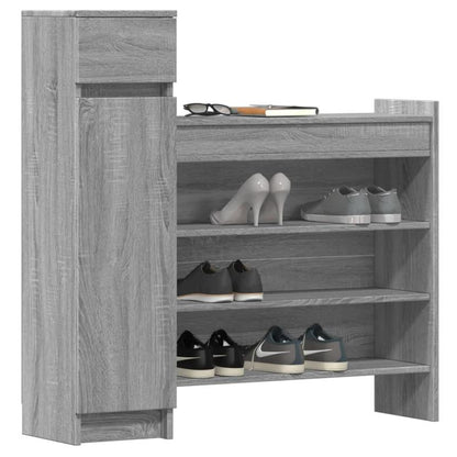 Schoenenkastje – Schoenenkast – Schoenenrek – Schoenenopberger – Schoenenschuif – Smal Hoog Kastje – Duurzaam Hout – Grijze Afwerking – 100,5x28x100 cm – Modern Ontwerp