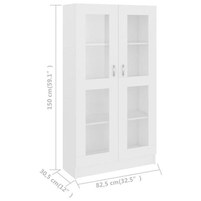 Vitrinekast – Opbergkast – Displaykast – Bergmeubel – Kast Grijs – Compact 82,5x30,5x115 cm – Modern Design