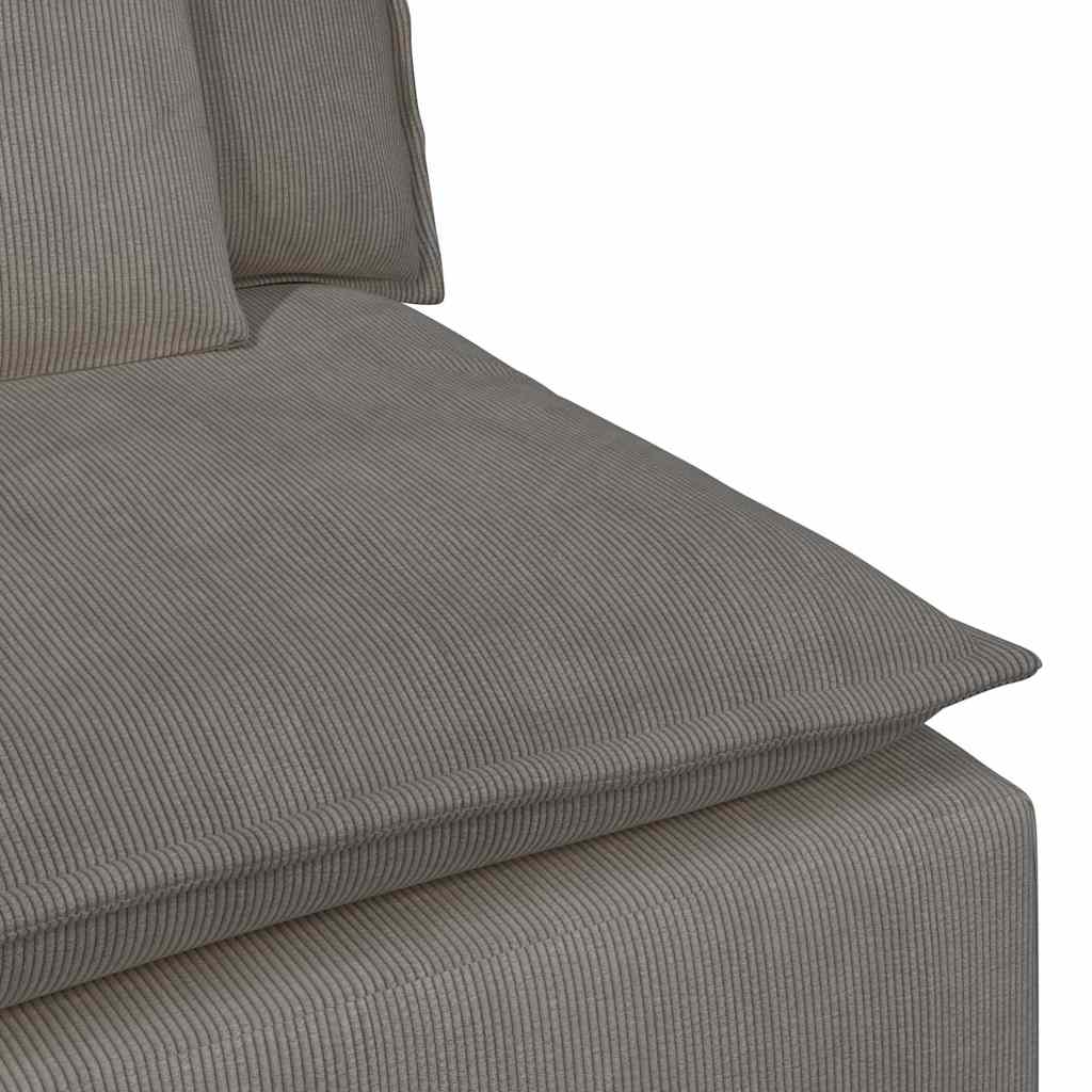 Modulaire Bank – Modulair Sofa – Hoekbank – Zitbank – Loungebank – Lichtgrijs – Corduroy Polyester – Stevig Metalen Frame
