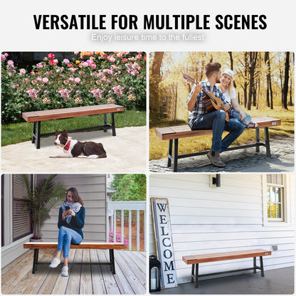 Tuinbank – Buitenbank – Parkbank – Houten Bank – Tuinmeubel – Massief Hardhout – Metalen Poten – Weerbestendig – 160 cm