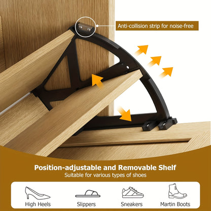 Schoenenkast – Schoenenrek – Schoenkast – Schoenenopberger – Schoenenbankje – Rattan Design – 32-40 Paar Schoenen – Verstelbare Planken