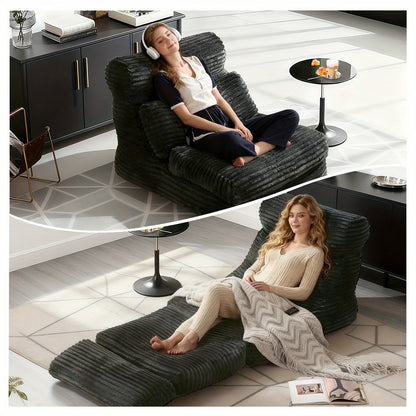 Oversized Zitzak – Zitzak Stoel – Zitzak Poef – Slaapstoel – Relaxfauteuil – Donkergrijs – Plush 3D-Vormgeving – Hoogwaardige Foamvulling
