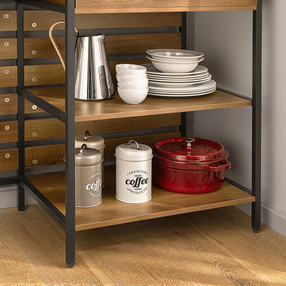 Keukenunit – Keukentrolley – Dressoir – Wandkast – Barmeubel – Vintage Design – MDF Met Metalen Frame – Afm. 120x90x45 cm