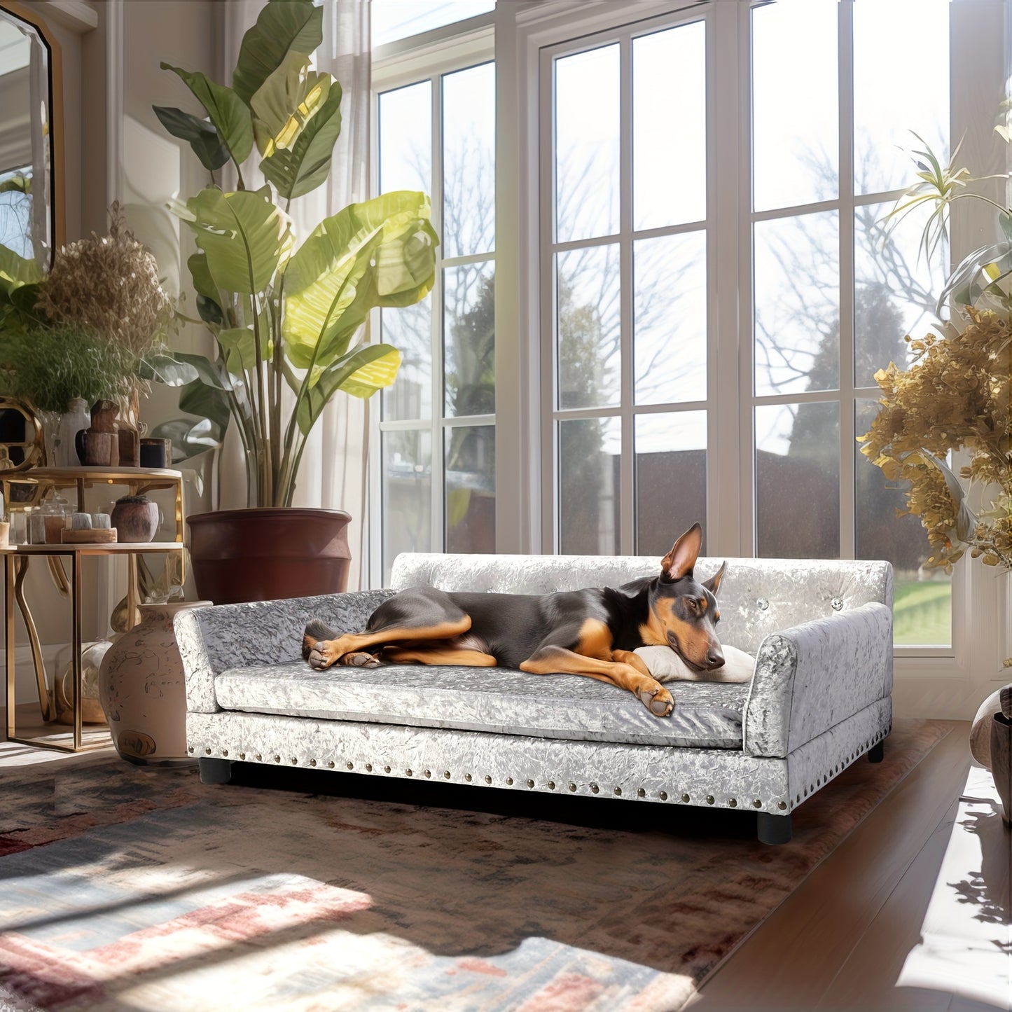 Hondenmand – Hondenbed – Hondenkussen – Hondenbank – Donutmand – Orthopedisch – Luxe Velvethoes – Maat L/XL – Afneembaar Kussen – Sponsvulling