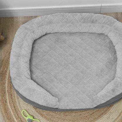 Hondenbed – Hondenkussen – Huisdierenbed – Dierenmand – Dierenkussen – Afneembare Wasbare Hoes – Antislip Poten – Grijs – 90 x 78 x 25 cm – Geschikt Tot 25 Kg