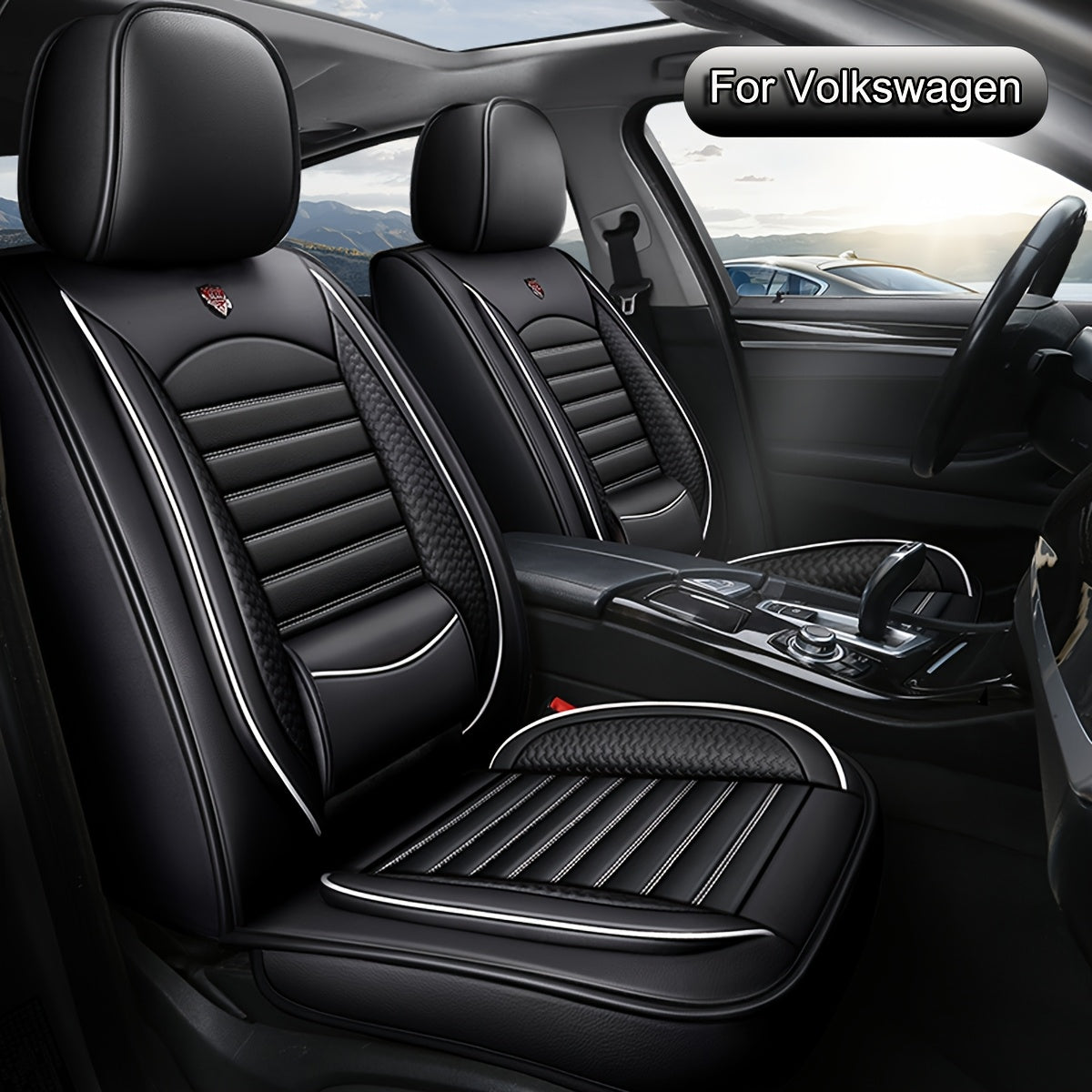 Universele Autostoelhoezen – Stoelhoes, Autostoelbeschermer, Autobekleding, Zitplaatsbescherming – 5 Zits (2 Voor + 3 Achter) – Waterdicht PU Leer – Comfortabele Sponsvulling